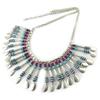 [N7213] - Silver Turquoise 'Navajos' Designer Necklace