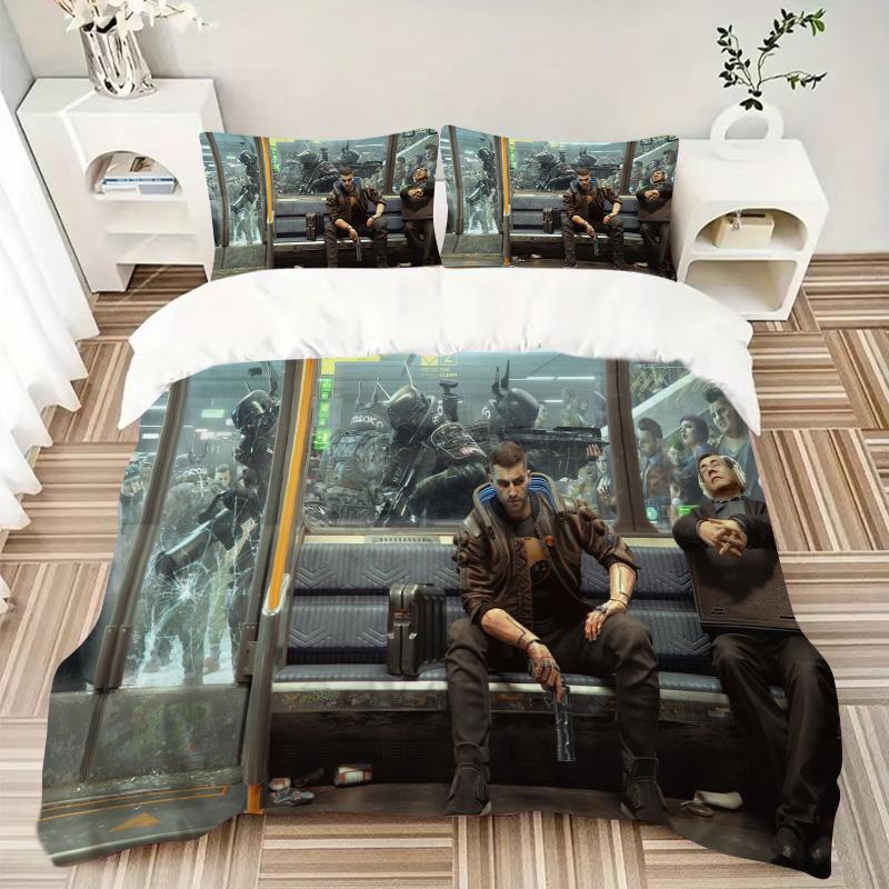 Cyberpunk Subway Journey Print 3Pcs Bedding Setduvet Cover With 2 Bedropillowcase Home Birthday Gift