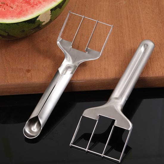 Арбузный резак слайсер из нержавеющей стали, инструмент двойного назначения для нарезки фруктов, арбуза, манго, дыни, ананаса, многофункциональный кухонный гаджет