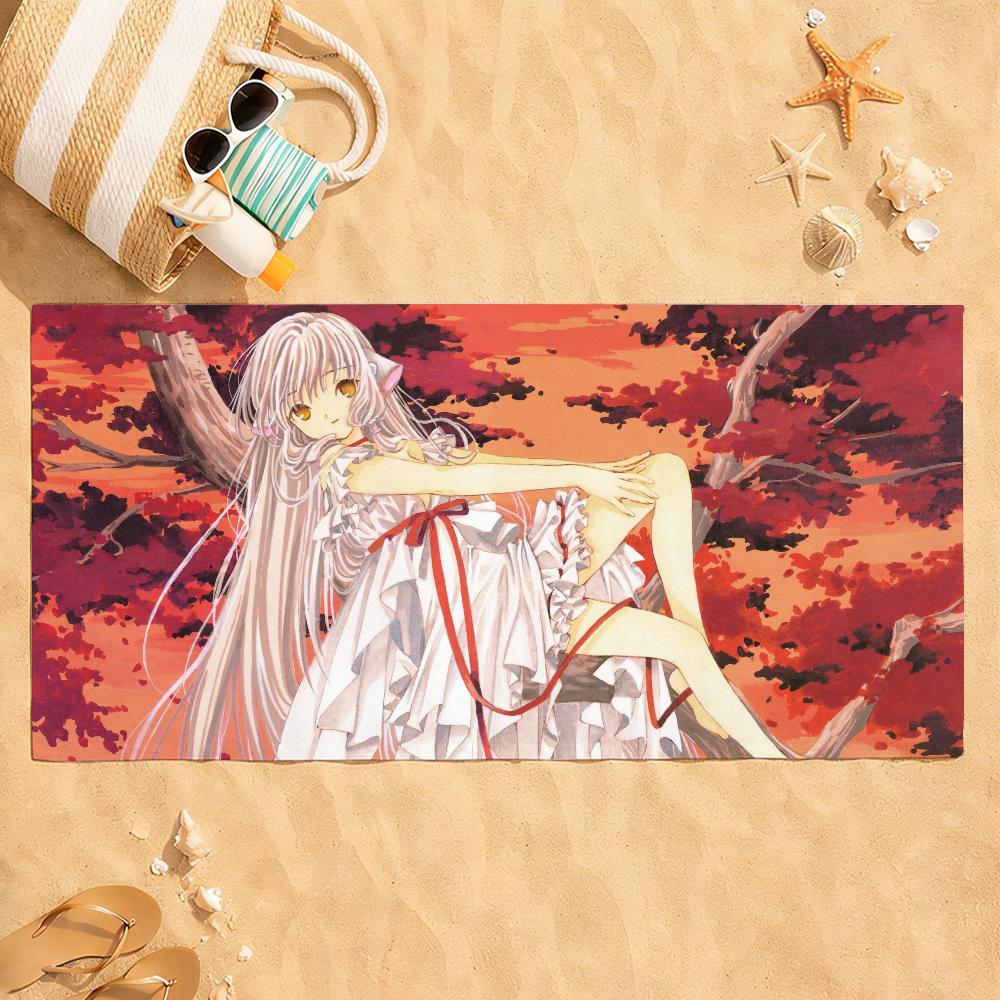 Аниме C-Chobits Милая Чи Полотенце Быстросохнущее Впитывающее Пляжное Полотенце для Спорта, Фитнеса, Плавания и Активного Отдыха