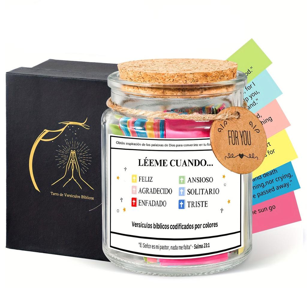 Bible Verses Religious Box For Prayer Glass Container Jar With Scripture Cards Christian Decors Birthday Holiday Gift