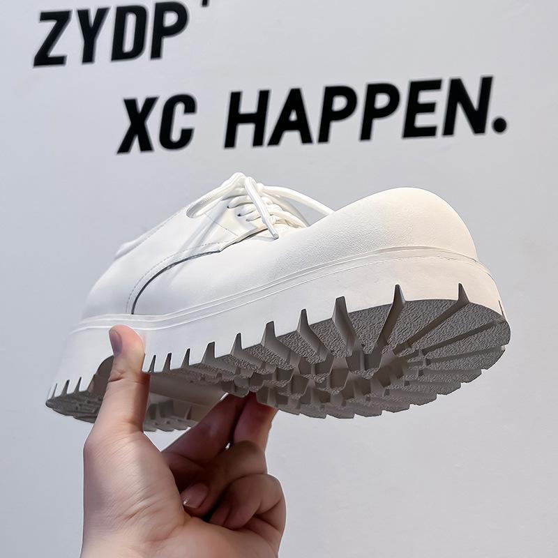 Туфли из кожи с большой головкой, мужские летние повседневные туфли-дерби в ретро-стиле, белые, модные туфли на широкую ногу в британском стиле 1026-A