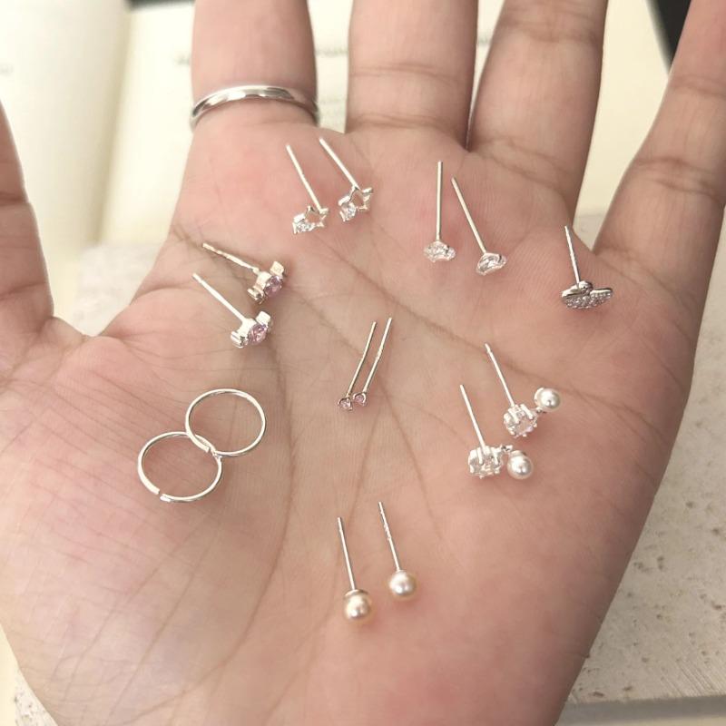 Иглы для ушей из стерлингового серебра S925, новые темпераментные простые и маленькие серьги-пусеты, женские серьги, серьги для пирсинга ушей, серьги, предотвращающие блокировку, ювелирные изделия