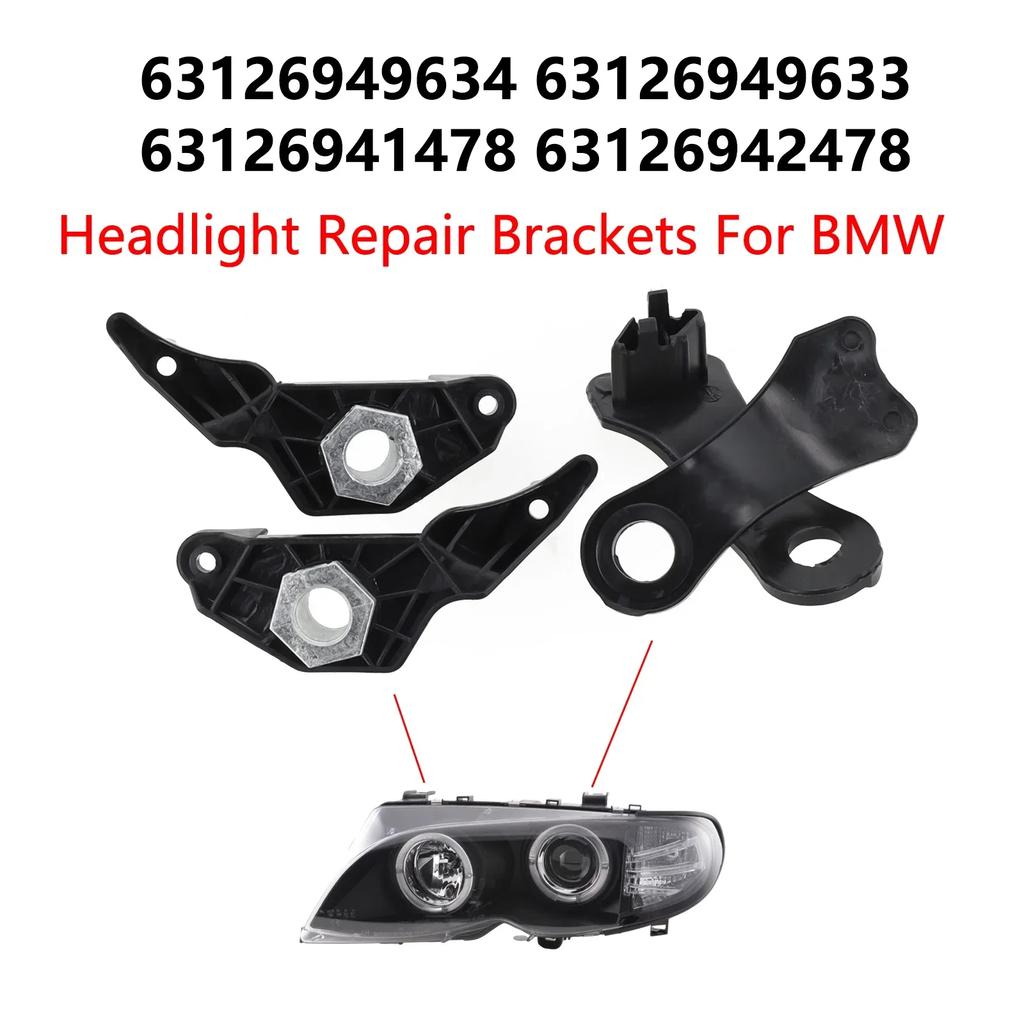 4x Car-Front Headlight For BMW 5 Series E60 E61 Headlamp Repair Kit Bracket-Clip 63126949634 63126949633 63126941478 63126942478
