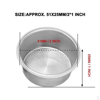 Корзина фильтра без давления для кофе, 2 чашки, 51 мм, для серебра