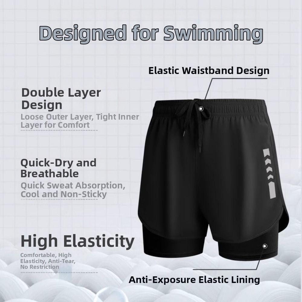 Anti Awkward Men's Swimsuit New Design Adult Swimwear Anti Awkward Swim Pants Set Swimming