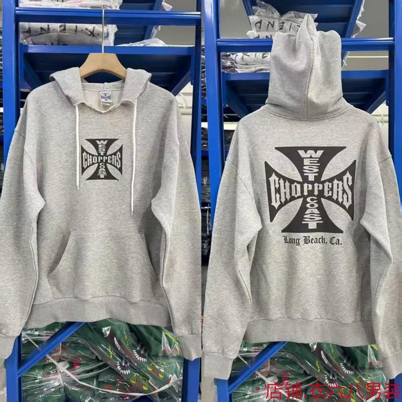 2025 Unisex Oversized Hoodie With Cross Print Vintage Washed Cotton Streetwear