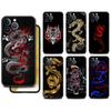 Funda Case For Apple iPhone 14 11 13 7 12 Pro 7 XR XS Max 8 Plus 6 14Pro 13Mini Black Soft Phone Coque Dragon Animal