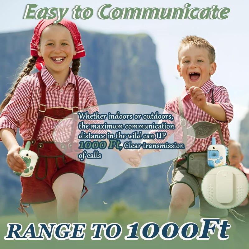 1PAIR Dinosaur Children's Walkie-talkie Toy 300 Meters Away Boys and Girls Birthday Gift Parent-child Interactive Toy