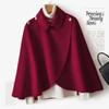 Autumn and Winter Short Woolen Jacket with  Elegance and Versatility Cape Coat for Women
