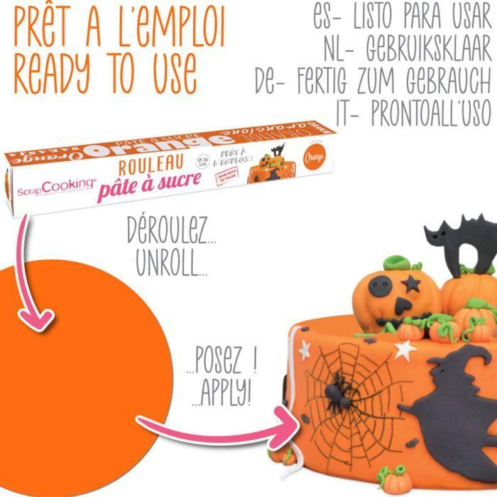 Pâte à sucre en rouleau orange Ø 36 cm - 430 g