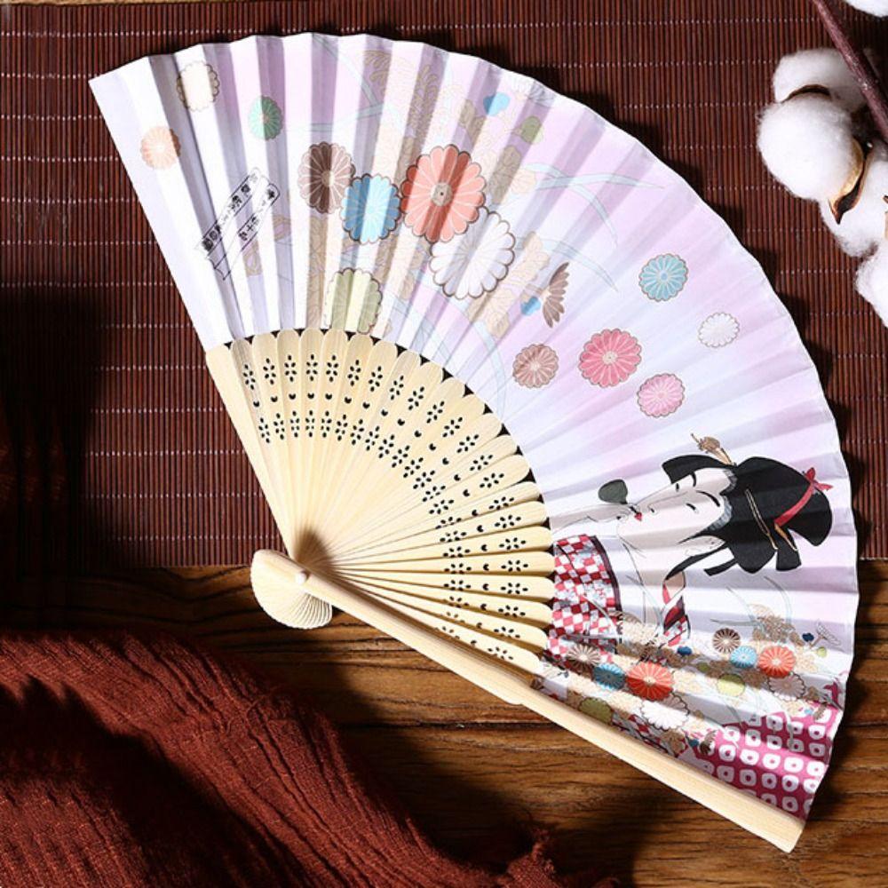 Бумажный веер в японском стиле, складной веер, винтажный реквизит, веер для летних танцев, ручной веер, украшение для дома