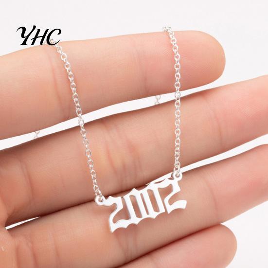 Ожерелье-цепочка из нержавеющей стали с номером года рождения 1980-2019, ювелирные изделия