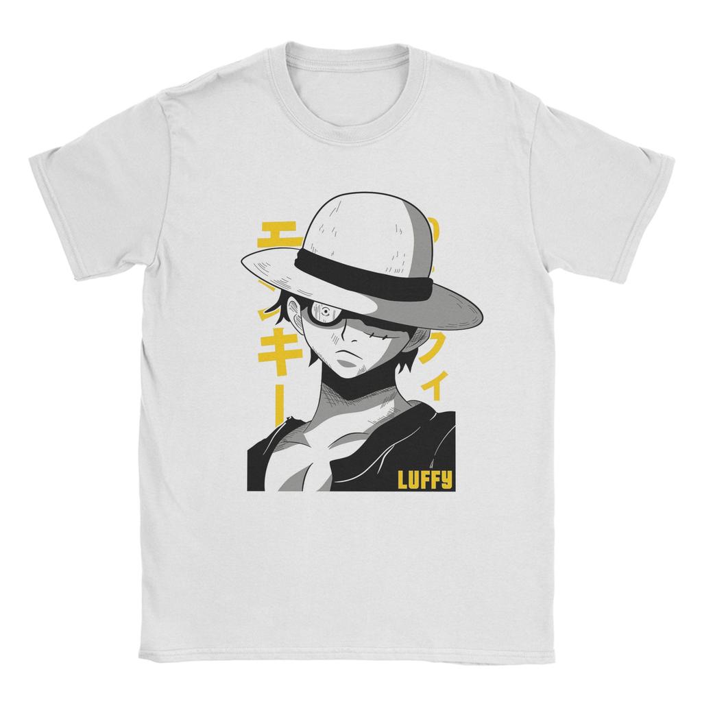 Monkey D luffy T Shirt for Men Pure Cotton Leisure TShirt O Neck Ones Pieces Tees Short Sleeve Clothes Gift Idea