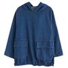 Women's Spring and Autumn Retro Denim Hooded Sweater Loose Pocket Hoodie Jacket