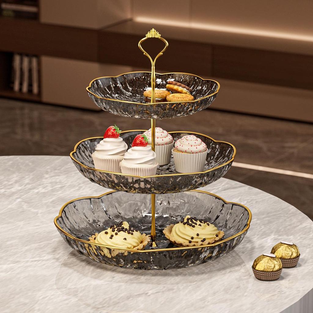 Luxurious Multi-layer Dessert and Fruit Display Tray for Living Room