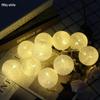 Round Cotton Ball String Lights - Christmas Holiday Decoration, Bedroom Fairy Lights, Flashing Starry Sky