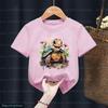 Kawaii Girls tshirt Interesting Marine Life Turtle Animal Print T shirt Kids Cute girls Clothing Summer Pink Tshirt  Wholesale