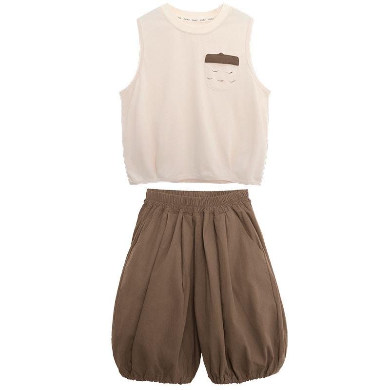 2 Piece Boys Summer Cotton Clothes Sleeveless Tank Tops Workout Casual Shorts Set Comfortable Outfits for Toddler Boys Cute Vest Top & Shorts Set