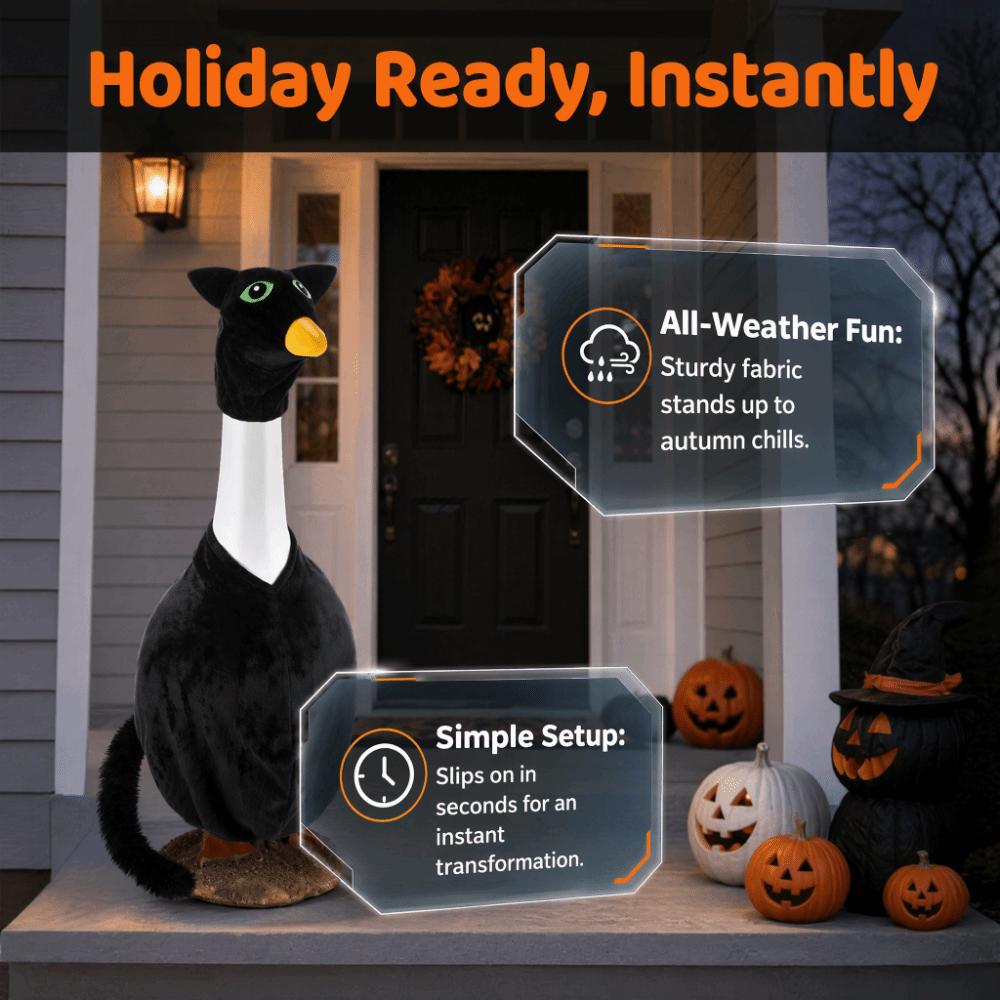 Black Cat Design Goose Costume Set Seasonal Set Goose Statue Decor Porch Goose Outfit Home Decor