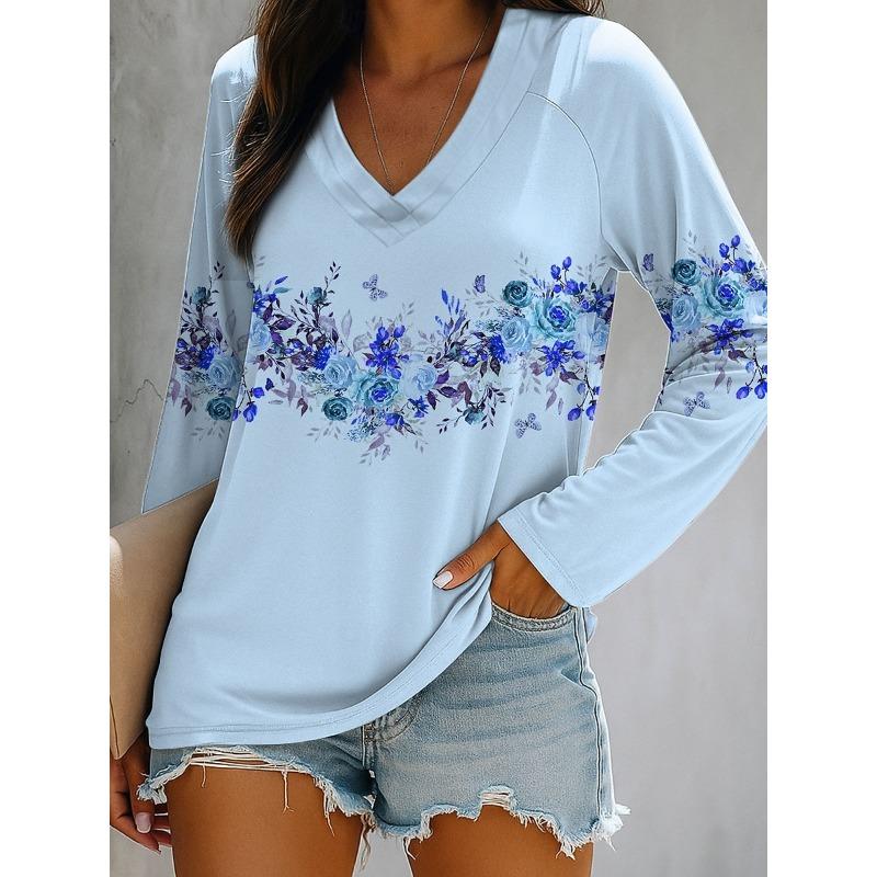 Женская футболка с 3D-принтом бабочки, модный топ с длинным рукавом и круглым вырезом, обычного кроя, для праздничных выходных, для весны и осени