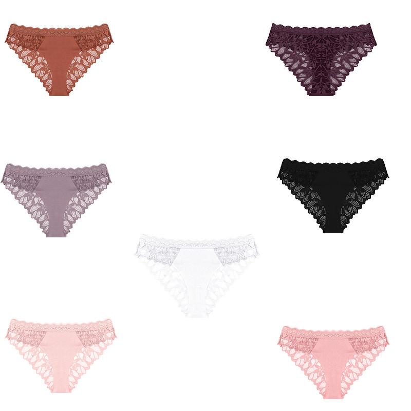 FINETOO Women Floral Lace Panties Hollow Out Underwear Perspective Soft Underpants Breathable Briefs