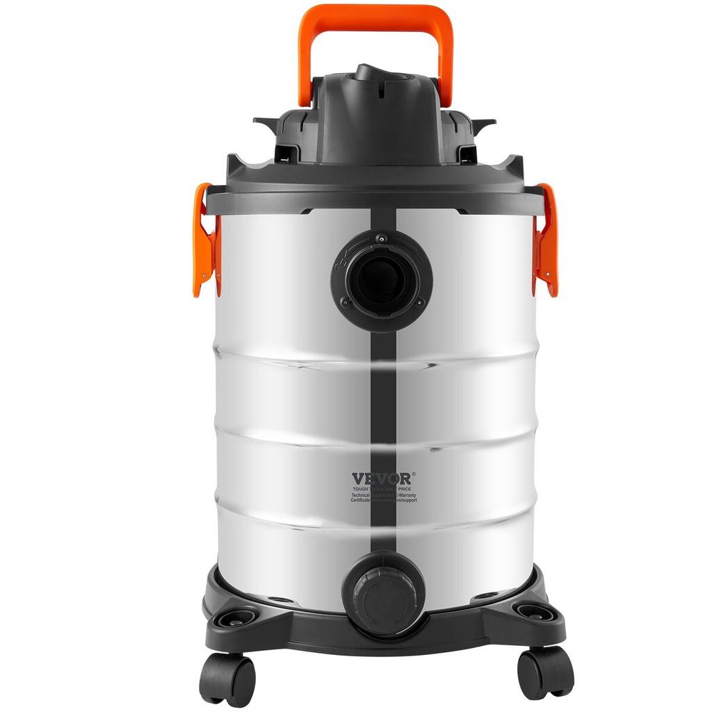 Wet/Dry Shop Vacuum Vac 30L 6 Peak HP w/ Nozzle Stainless Steel Silver