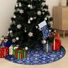 VidaXL Luxury Christmas Tree Skirt with Stocking Blue 90 Cm Fabric