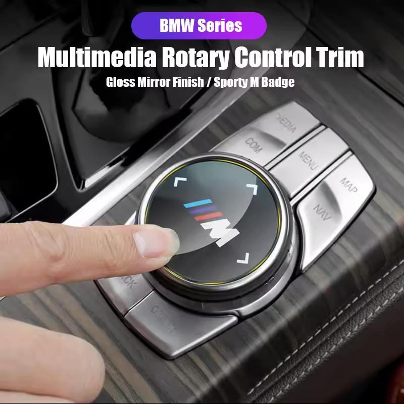 X5D266-56 Car Center Console Multimedia Protection Fine Polishing Button Knob Cover Trim Decor Sticker Interior For BMW G42 G30