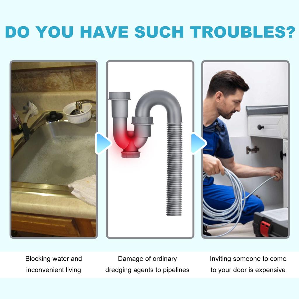 Jakehoe Мощное средство для прочистки слива раковины Высокоэффективное средство для удаления засоров Кухонная канализация Мощный трубопровод Канал Порошок Инструменты для чистки