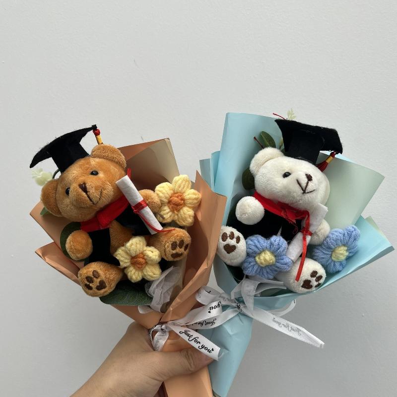 Мини букет цветов Dr Bear Искусственные цветы Подарок на День матери Цветы Ручная вязка Цветок Для выпускного Декор на день рождения