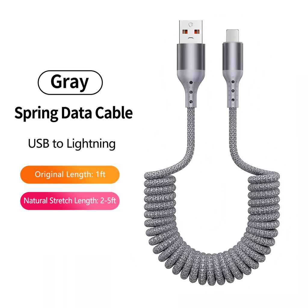 Right-Angle Nylon Data Cable PD100W Fast Charging USB-A/Type-C for IPhone14/15/16/17 for for for Car Retractable