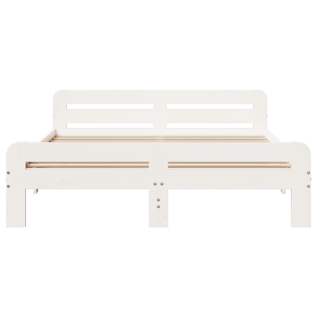 Solid Wood Bed without Mattress White 150 x 200 cm Pine Wood