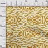 oneOone Cotton Flex Dark Mustard Fabric Asian Block Fish Craft Projects Decor Fabric Printed By The Yard 40 Inch