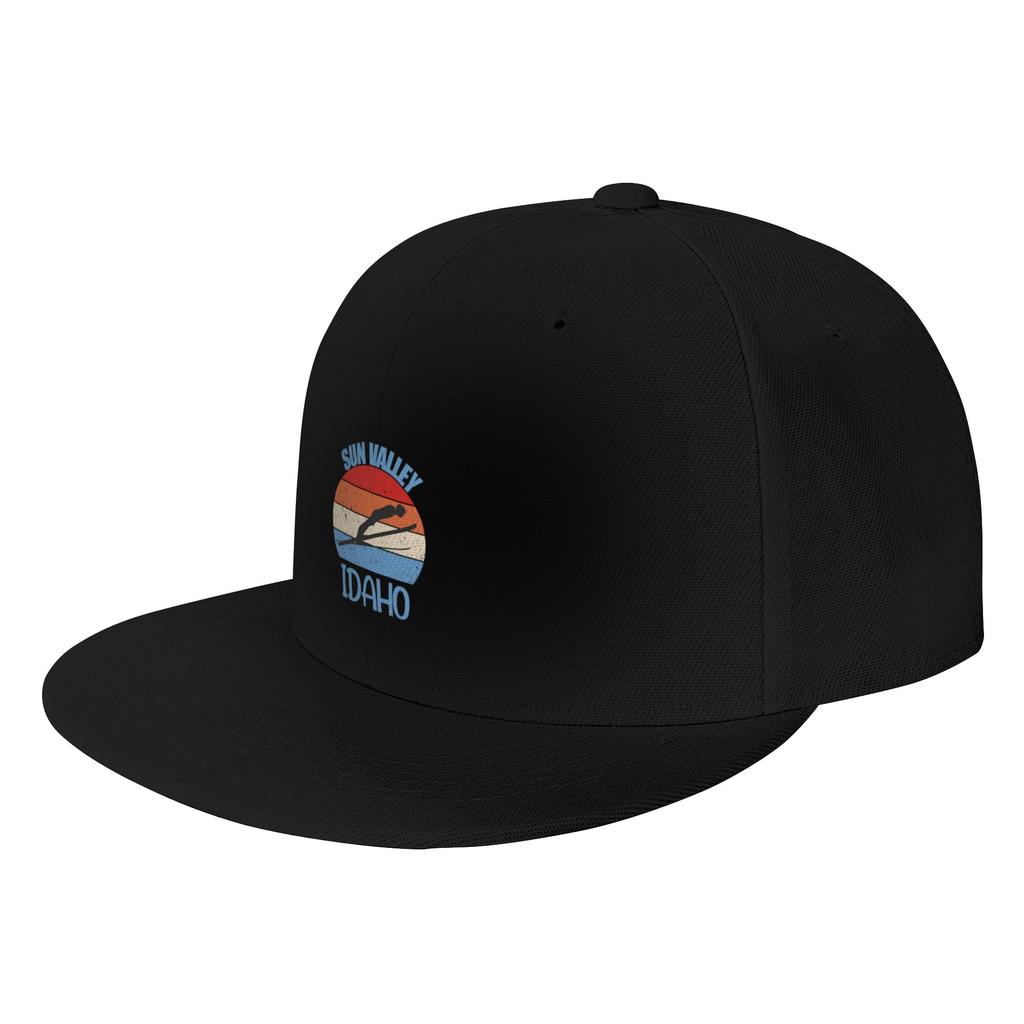 Fashion Sun Valley Ski Resort  Idaho Sign  Snowboard  Snowboarding Gifts Flat Brim Sun Hat  Gorra Golf Hat Unisex