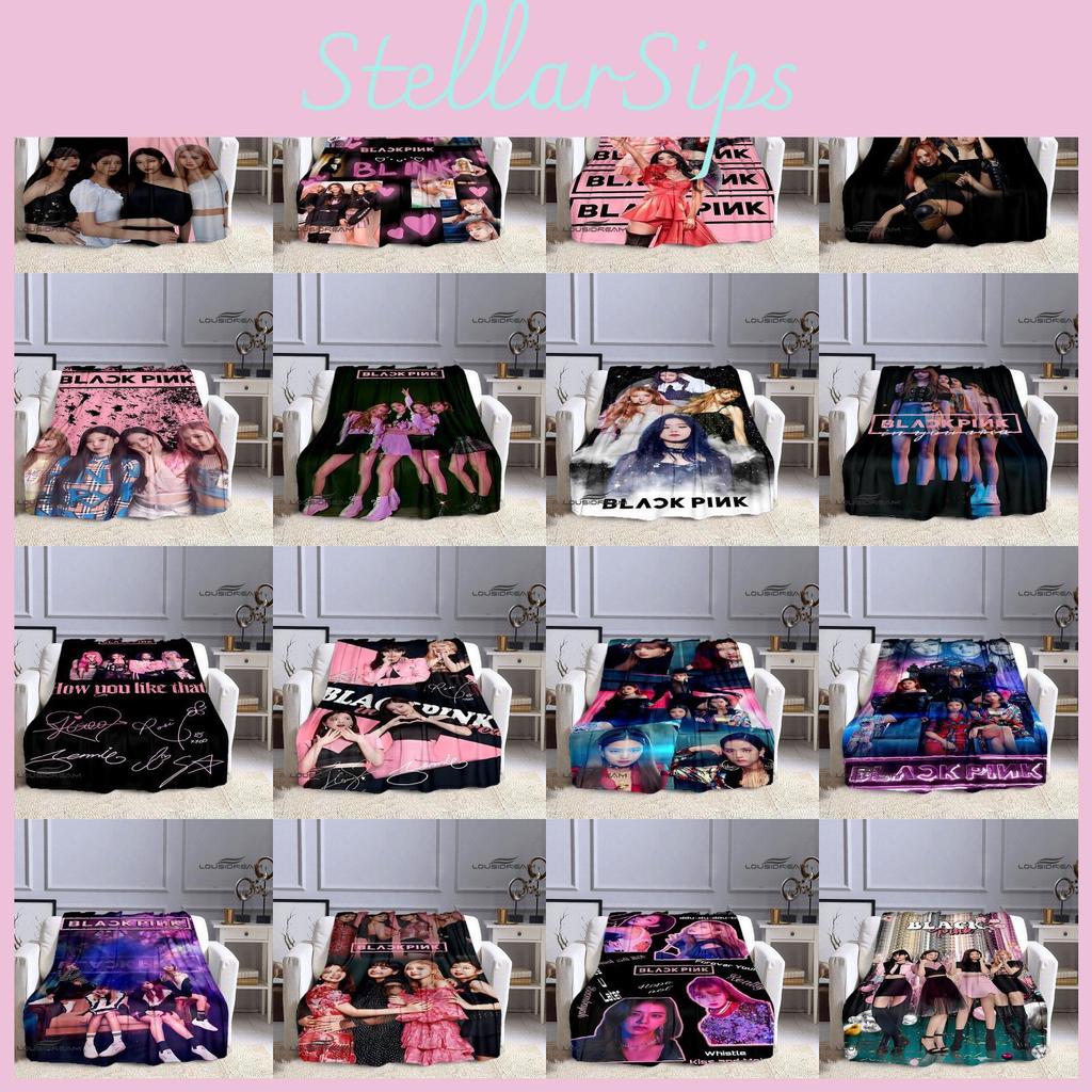 Blanket Idol Blackpink Group Pink 3d Digital Print Flannel Blanket Supplies
