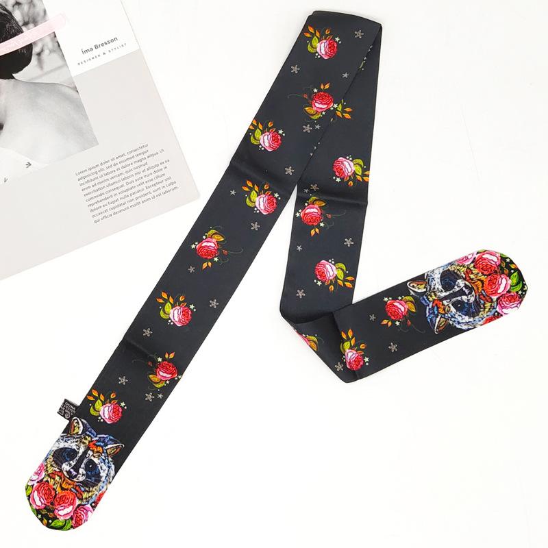 Классический новый длинный маленький шелковый шарф, декоративный тонкий шарф-лента для сумки, маленький шарф-ленточка, женский шарф