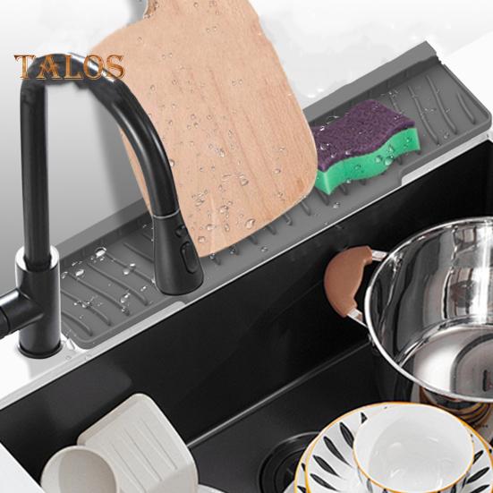 Силиконовый коврик для слива воды для кухонной раковины, противоскользящий коврик для сбора воды с полосатыми канавками