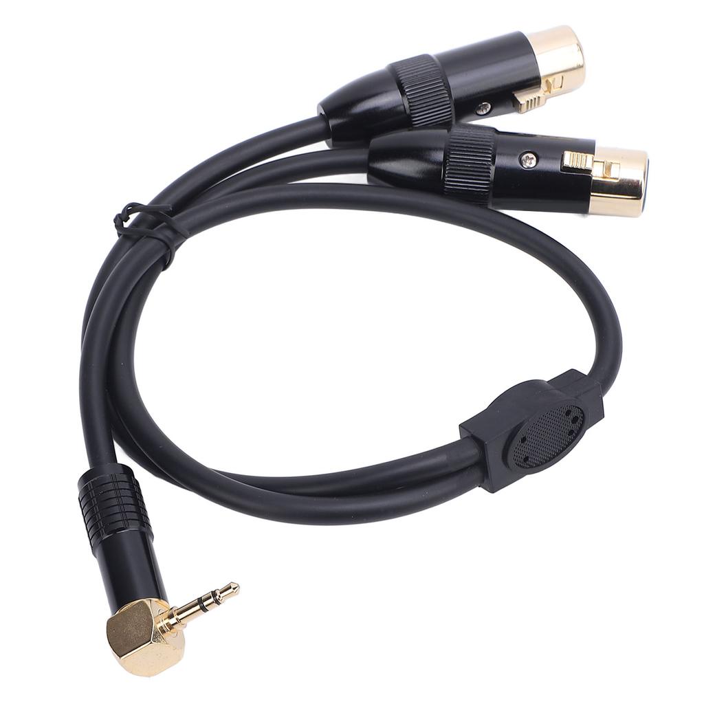 Кабель-разветвитель XLR на 3,5 мм, угловой 90 градусов, 3,5 мм разъем, стерео, штекер на 2 разъема XLR, микрофонный