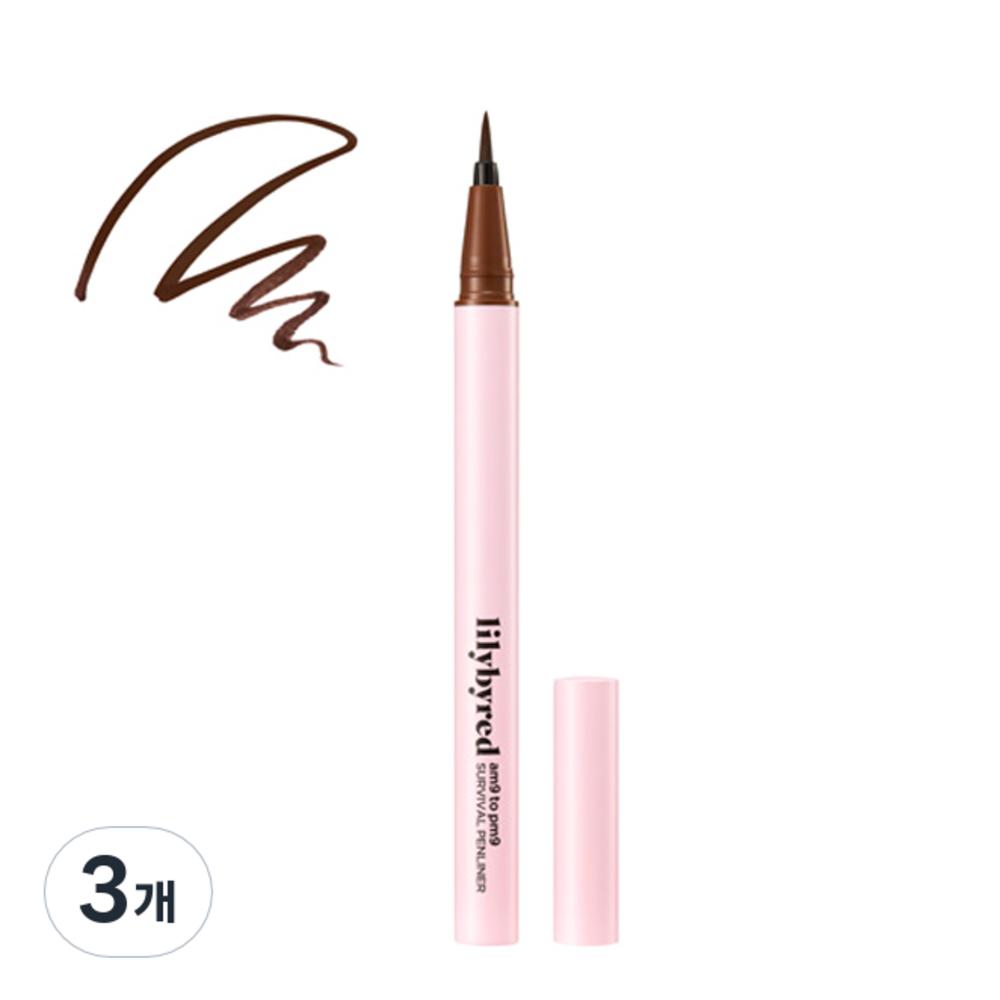 lilybyred 929 карандаш для пера Survival Pen 0,6 г, орехово-коричневый, 3 шт.
