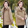 Mom's 2023 Fleece-Lined Winter Jacket - Mid-Length Cotton-Padded Coat for Middle-Aged & Elderly Women.
