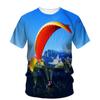Trend 3d Printed Parachute Paraglider T-Shirt For Men Summer Fashion Street Tees Classic Round Neck Plus Size Short Sleeve T Shirts