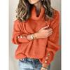 Fall and Winter Women's Caput Mortuum High Neck Knit Sweater