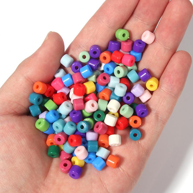 Colorful Acrylic Cylindrical Beads for DIY Jewelry Making