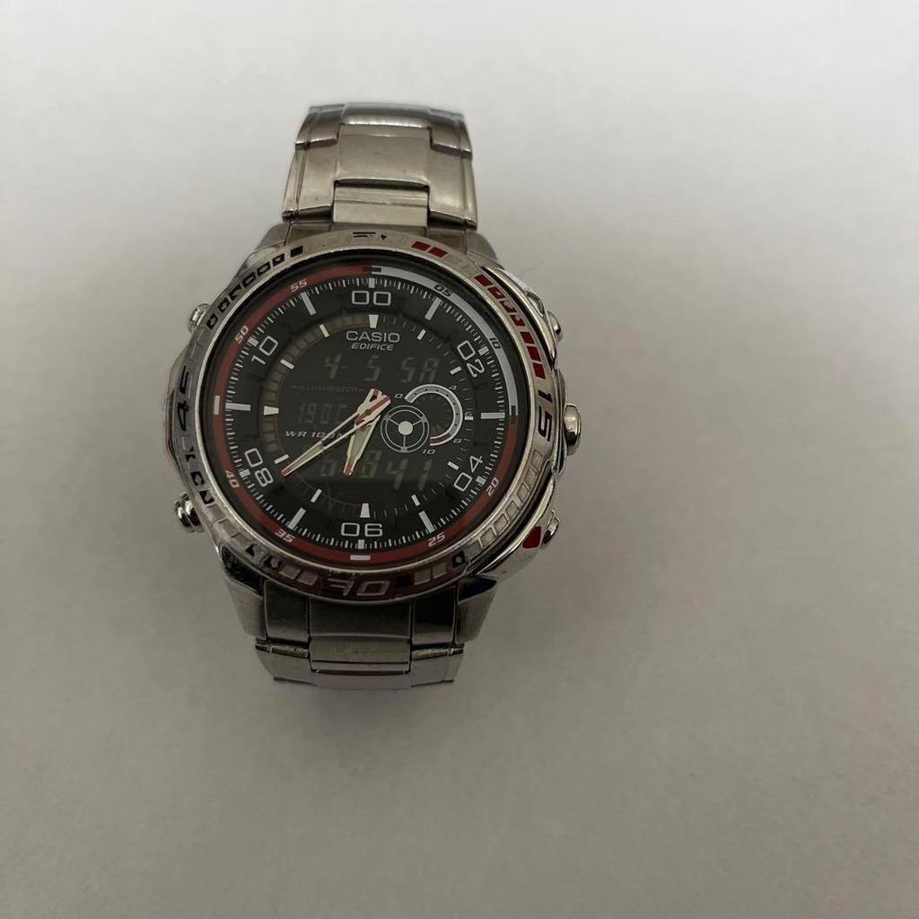 Б/у часы CASIO edifice серебристый браслет из нержавеющей стали
