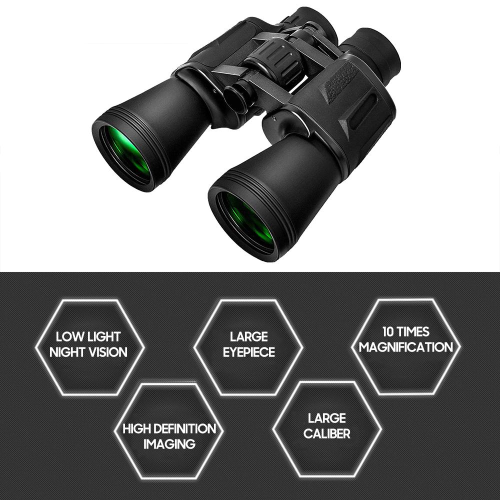 Бинокль 20x50 с низкой освещенностью, ночным видением, призмой BAK7, водонепроницаемый бинокль со шнурком для переноски