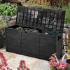 290L Outdoor Storage Box with Lid, Lockable with Wheels & Handles, for Garden Tools