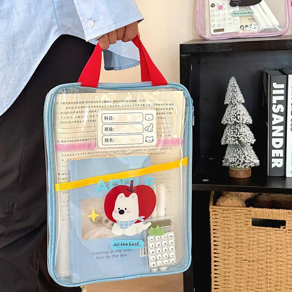 Transparent Test Paper Storage Bag Rabbit File Folder Bag INS Cartoon File Bag Students