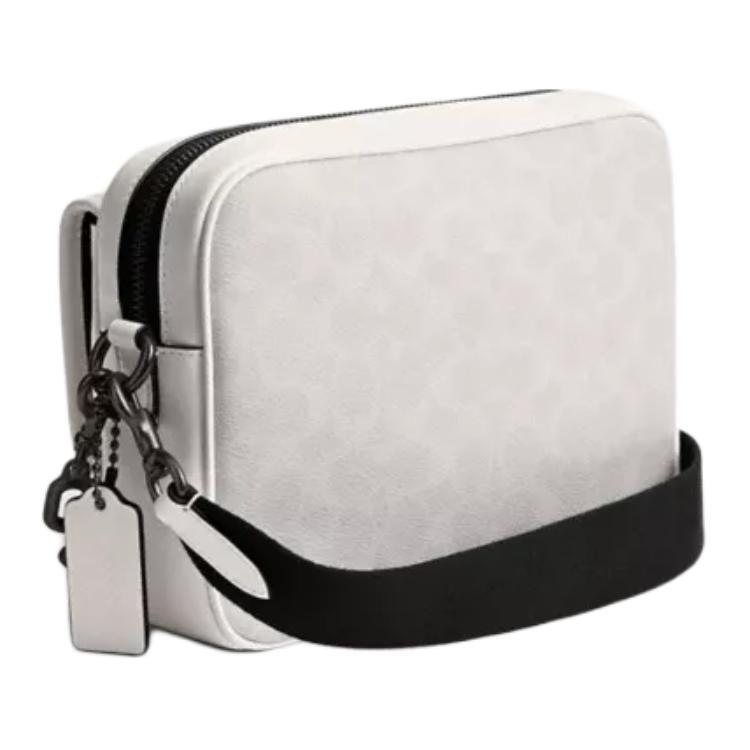 Coach Charter 24 Magnetic Snap Pocket Signature Coated Canvas And Calfskin Crossbody Bag Medium Men crossbody bag White CR712-XTP