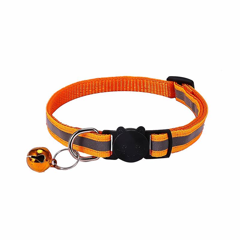 New Colors Reflective Breakaway Cat Collar Neck Ring Necklace Bell Pet Products Safety Elastic Adjustable